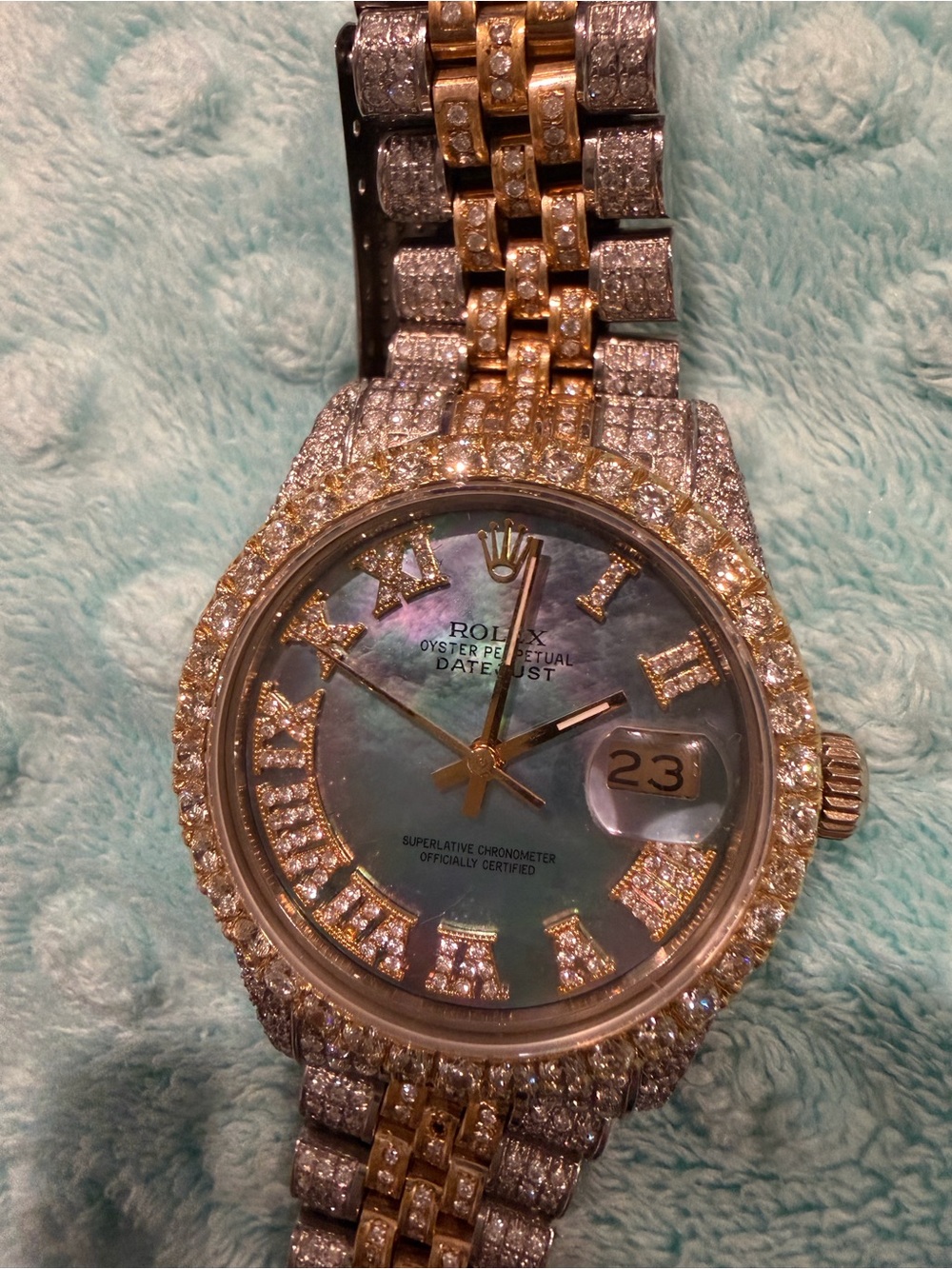 Rolex Two-Tone Gold and Silver Diamond Datejust with Mother-of-Pearl Dial - Picture 2 of 6